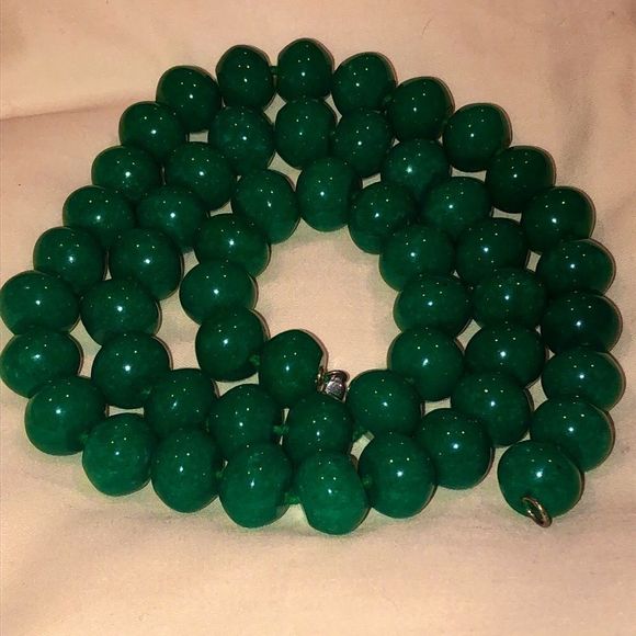 Vintage Sterling Silver Aventurine Natural Stone Necklace - Picture 9 of 13